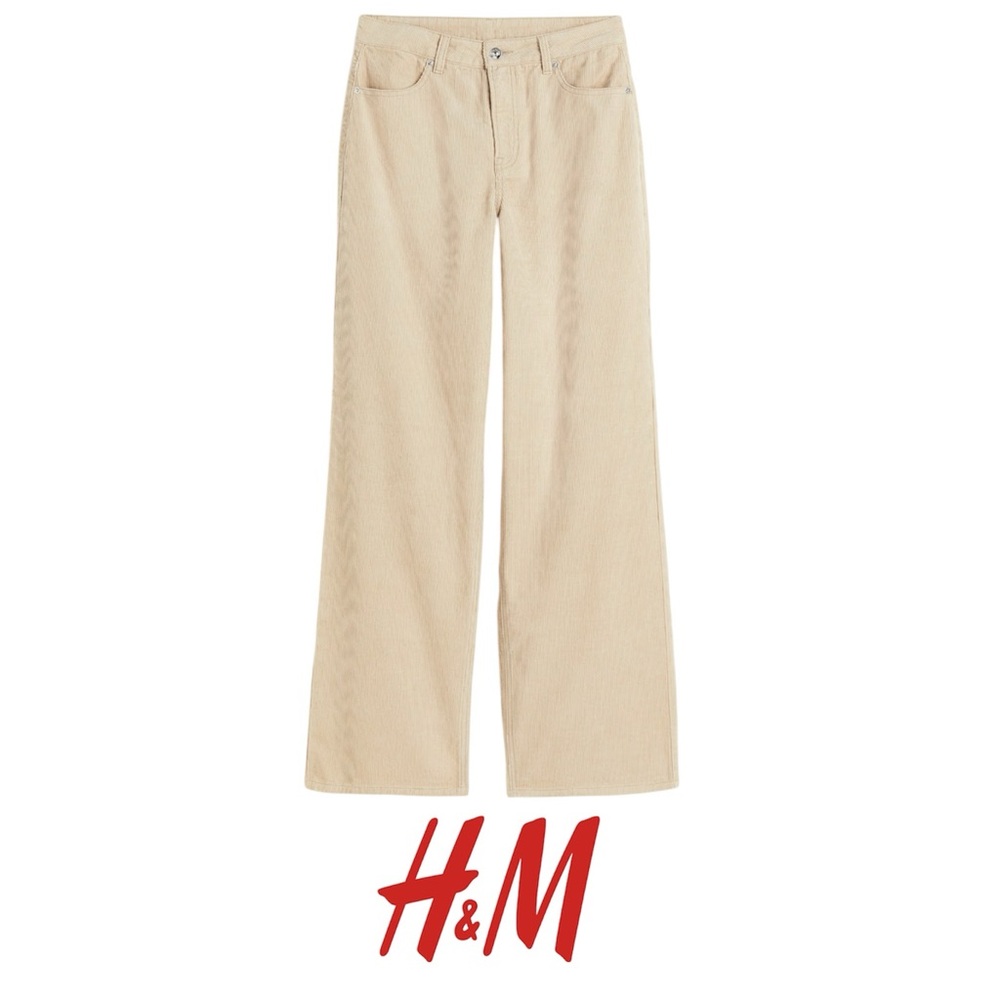 H&M Women's  Wide Leg Corduroy Pants size 8
